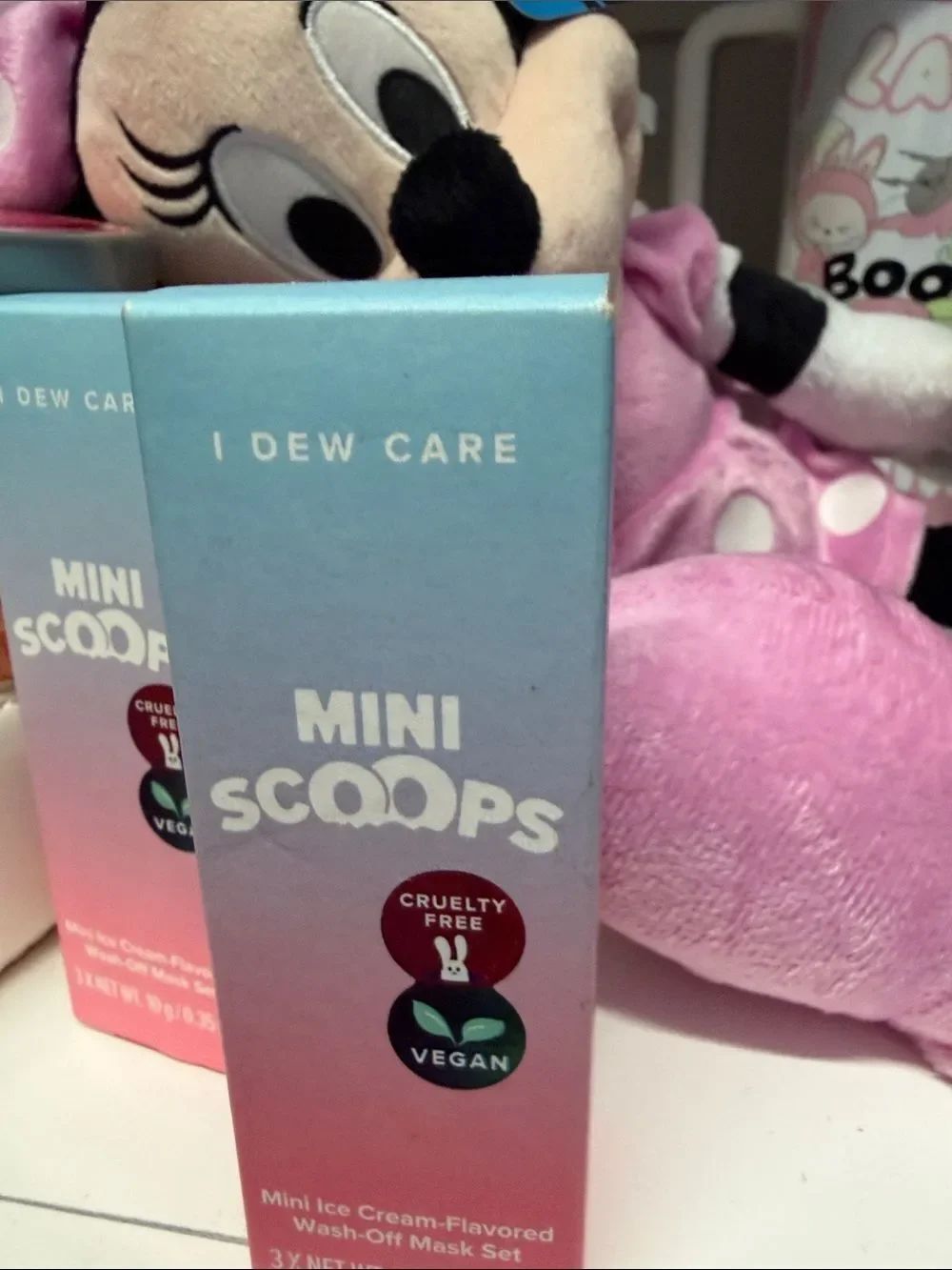 I Dew Care Mini Scoops Vegan Face Mask Set - Pink & Light Blue